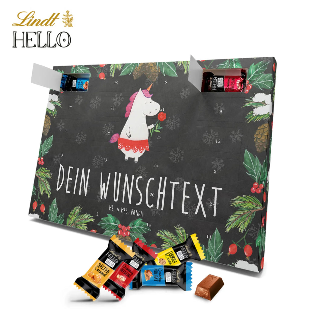 Personalisierter Markenschokolade Adventskalender Einhorn Dame Personalisierter Adventskalender, Einhorn, Einhörner, Einhorn Deko, Pegasus, Unicorn, Dame, Lady, feine Dame, Freundin, Frau, Bachelor, Bachelorette, Abfuhr, Schluss machen, Trennung