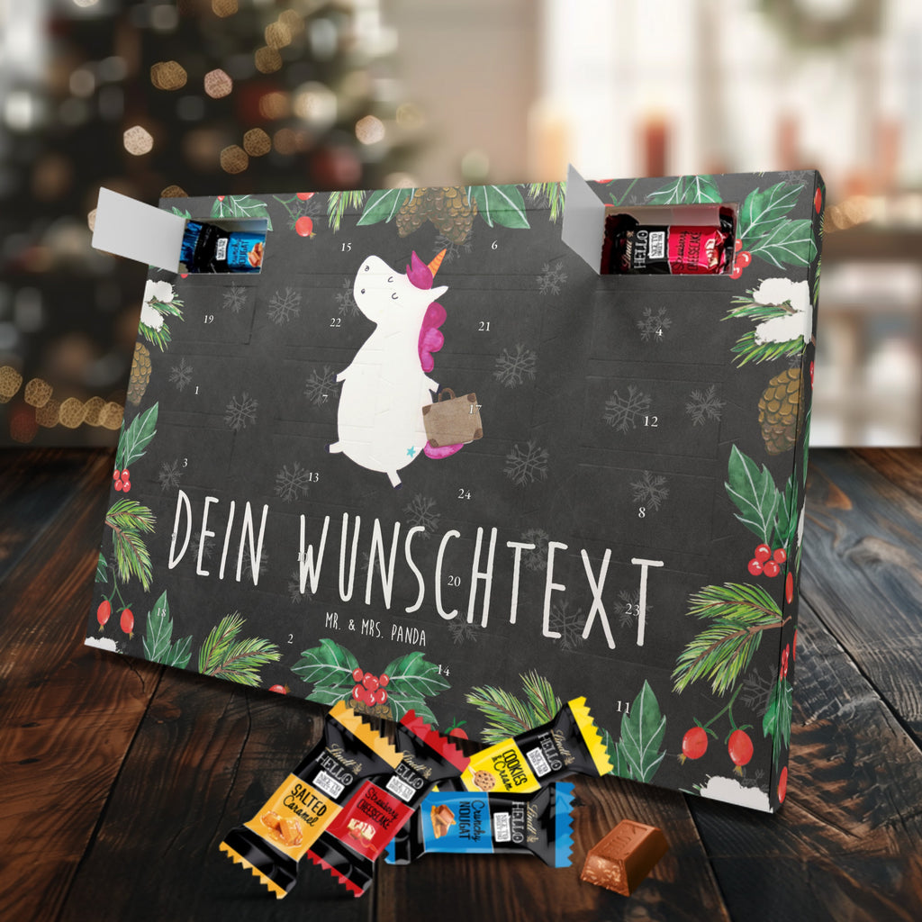 Personalisierter Markenschokolade Adventskalender Einhorn Koffer Personalisierter Adventskalender, Einhorn, Einhörner, Einhorn Deko, Pegasus, Unicorn, unicorn, Koffer, Verreisen, Reise, Gepäck, Abenteuer, Erwachsen, Kind, albern, Spaß, lustig, witzig