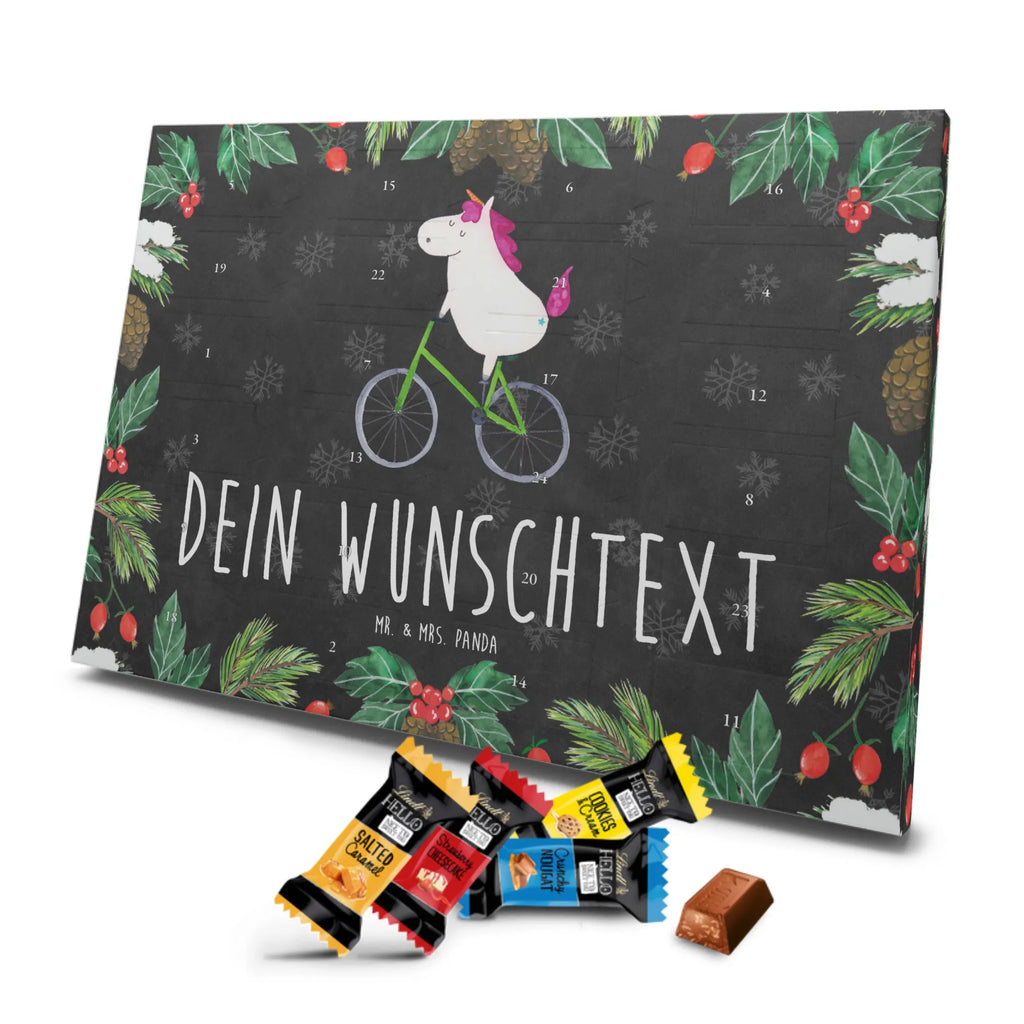 Personalisierter Markenschokolade Adventskalender Einhorn Radfahrer Personalisierter Adventskalender, Einhorn, Einhörner, Einhorn Deko, Pegasus, Unicorn, Radfahren, Radfahrer, Rad, Bike, Feenstaub, Konfetti, Luxusproblem, Kummer, Liebeskummer