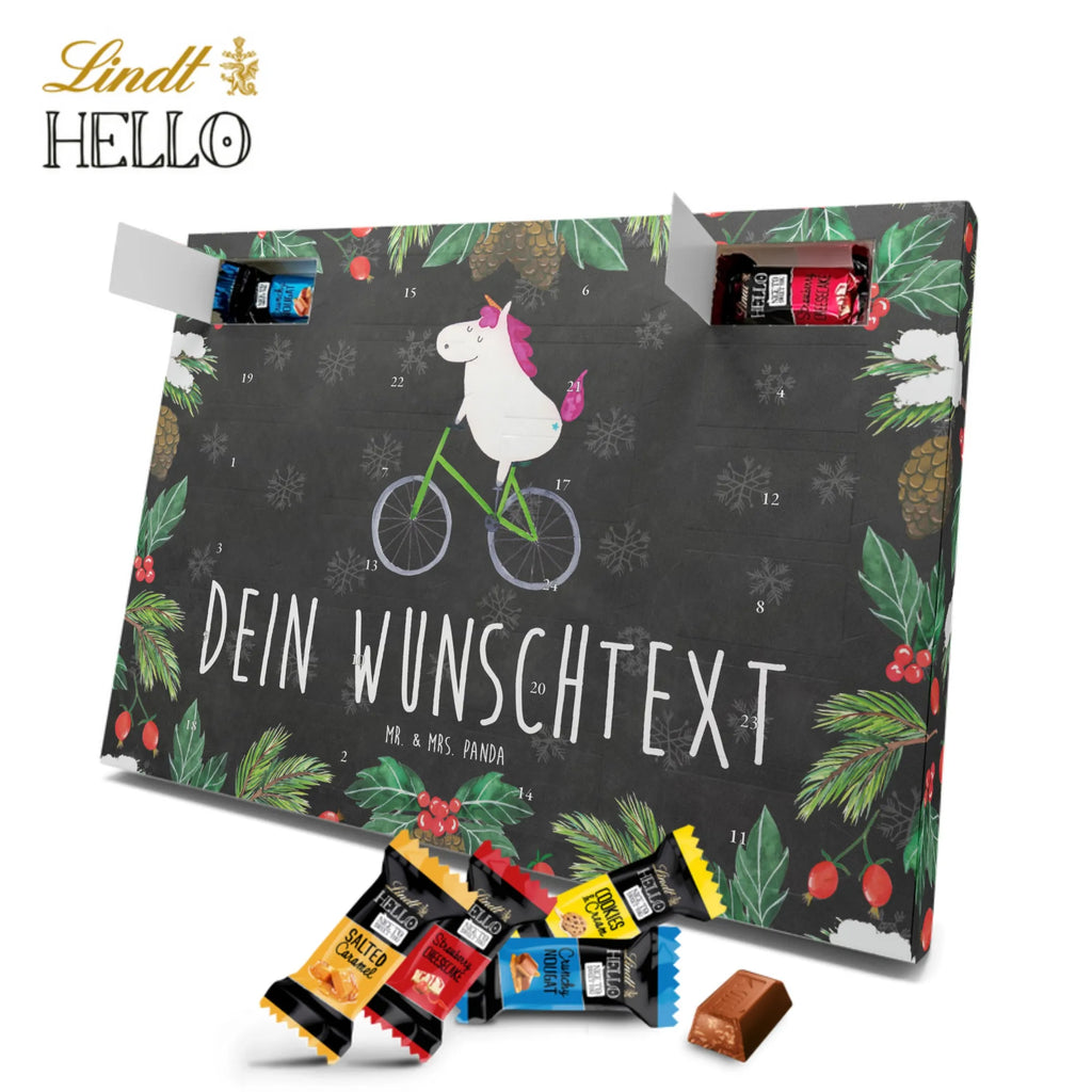 Personalisierter Markenschokolade Adventskalender Einhorn Radfahrer Personalisierter Adventskalender, Einhorn, Einhörner, Einhorn Deko, Pegasus, Unicorn, Radfahren, Radfahrer, Rad, Bike, Feenstaub, Konfetti, Luxusproblem, Kummer, Liebeskummer