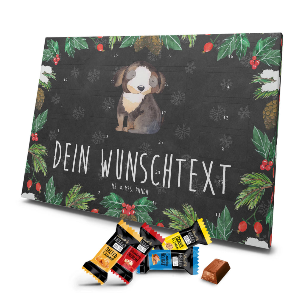 Personalisierter Markenschokolade Adventskalender Hund Entspannen Personalisierter Adventskalender, Hund, Hundemotiv, Haustier, Hunderasse, Tierliebhaber, Hundebesitzer, Sprüche, schwarzer Hund, Hundeliebe, Liebe, Hundeglück