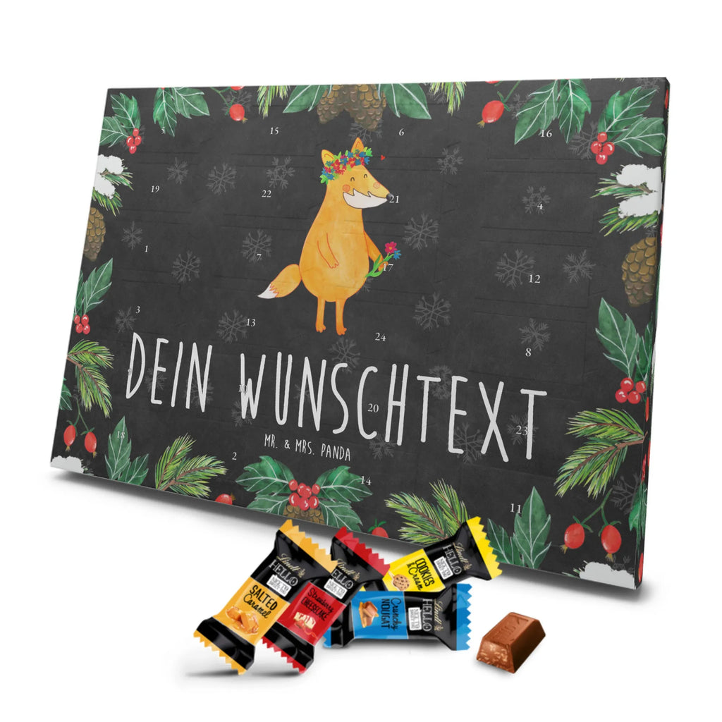 Personalisierter Markenschokolade Adventskalender Fuchs Blumen Personalisierter Adventskalender, Fuchs, Füchse, Fox, Liebe, Freundin, Fuchsmädchen, Blumenmädchen, Freundinnen, Liebesbeweis, Blume, Blumen, Motivation, Freude, ich, mich, Selbstliebe