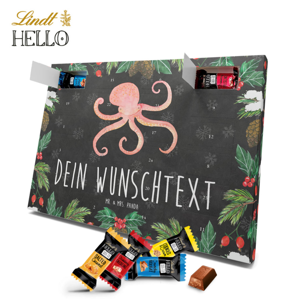 Personalisierter Markenschokolade Adventskalender Tintenfisch Personalisierter Adventskalender, Tiermotive, Gute Laune, lustige Sprüche, Tiere, Meer, Meerestier, Krake, Tintenfisch, Arme, Wasser, Ozean