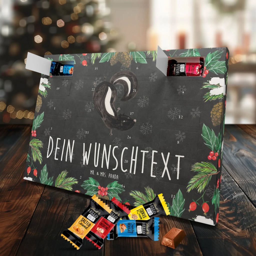 Personalisierter Markenschokolade Adventskalender Stinktier Handstand Personalisierter Adventskalender, Stinktier, Skunk, Wildtier, Raubtier, Stinker, Stinki, Spielplatz, verpielt, Kind