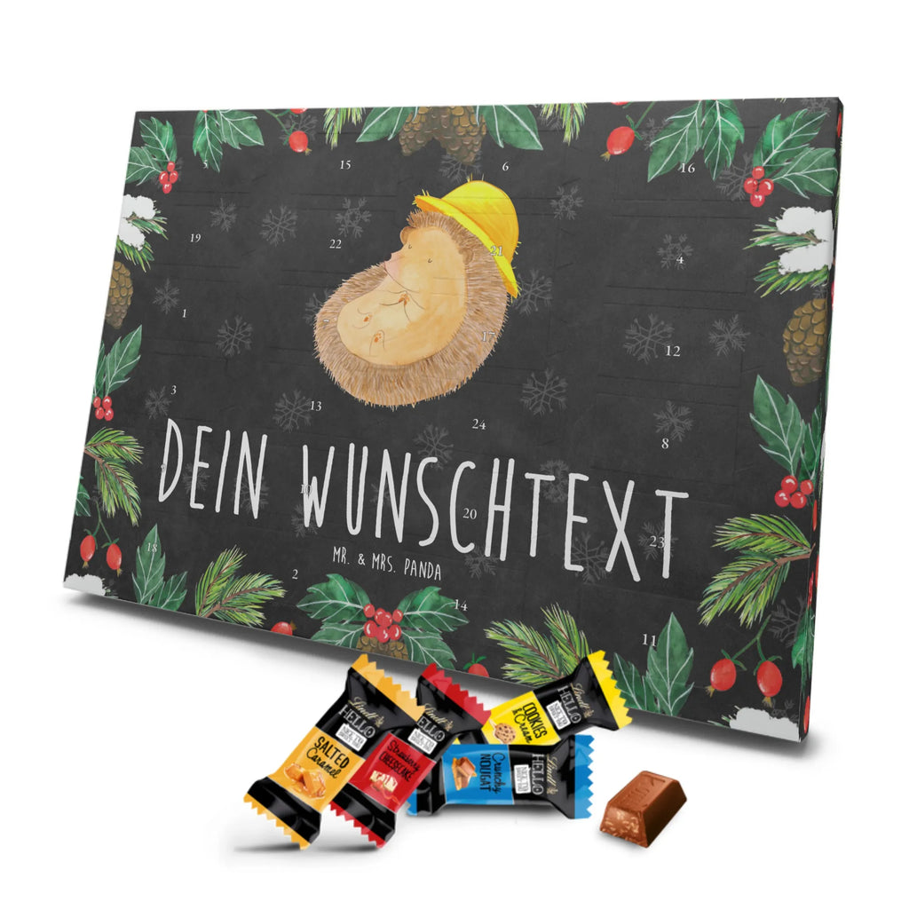 Personalisierter Markenschokolade Adventskalender Igel Beten Personalisierter Adventskalender, Tiermotive, Gute Laune, lustige Sprüche, Tiere, Igel, Igel mit Hut, Sonnenhut, Gott, Amen, beten, Leben, Dankbarkeit, Dankbar sein, dankbar, genießen