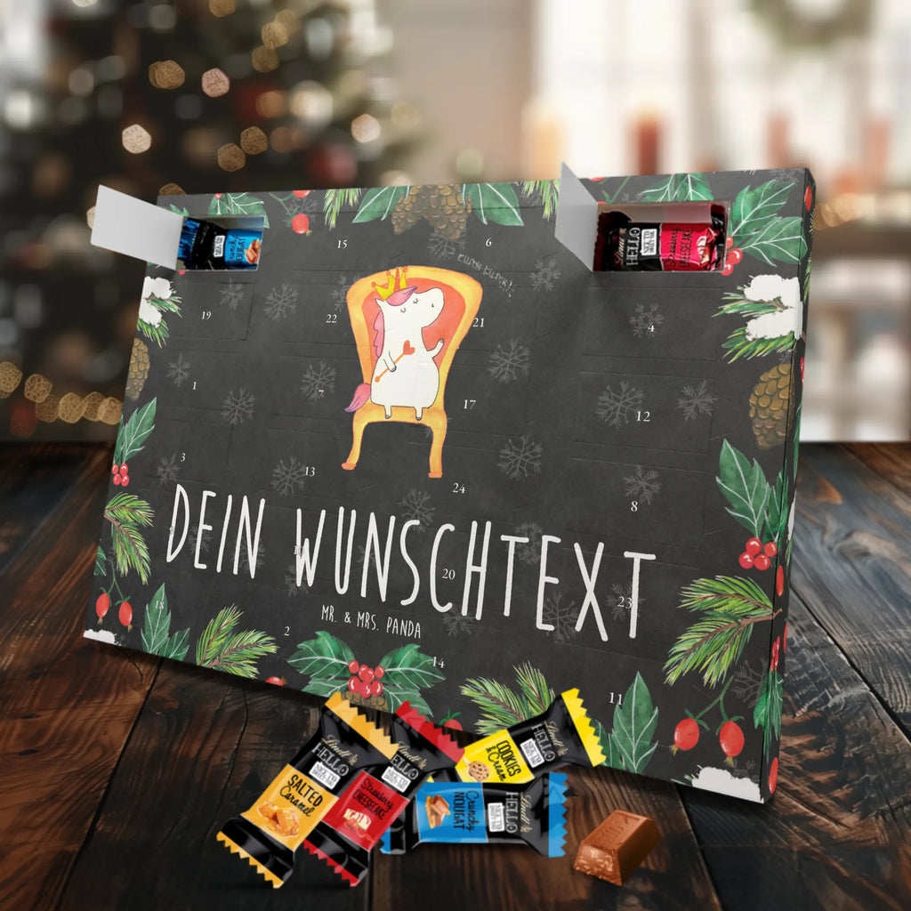 Personalisierter Markenschokolade Adventskalender Einhorn König Personalisierter Adventskalender, Einhorn, Einhörner, Einhorn Deko, Pegasus, Unicorn, König, Präsident, Bundeskanzler, Herrscher, Kaiser, Prinzessin, Krone