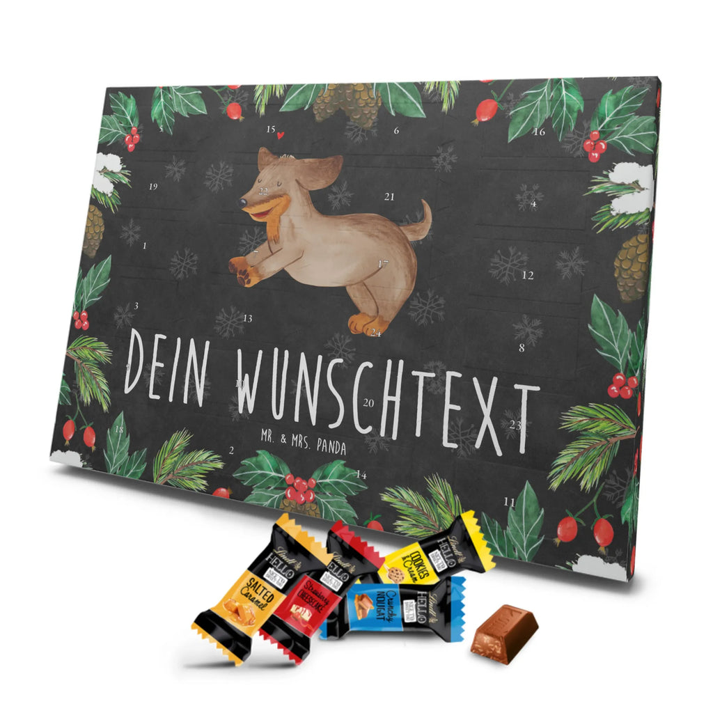 Personalisierter Markenschokolade Adventskalender Hund Dackel Personalisierter Adventskalender, Hund, Hundemotiv, Haustier, Hunderasse, Tierliebhaber, Hundebesitzer, Sprüche, Hunde, Dackel, Dachshund, happy dog