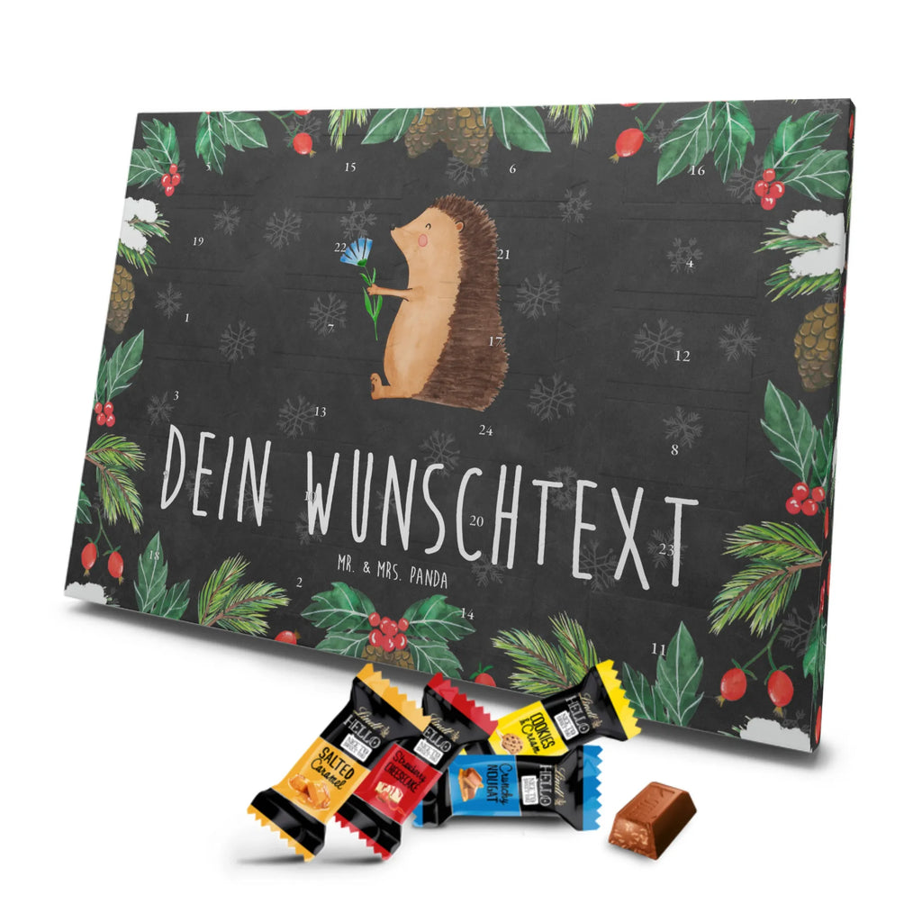 Personalisierter Markenschokolade Adventskalender Igel Blumen Personalisierter Adventskalender, Tiermotive, Gute Laune, lustige Sprüche, Tiere, Igel, Gute Besserung, Genesungswünsche, Krankheit, Krankenhaus, krank, Besuch