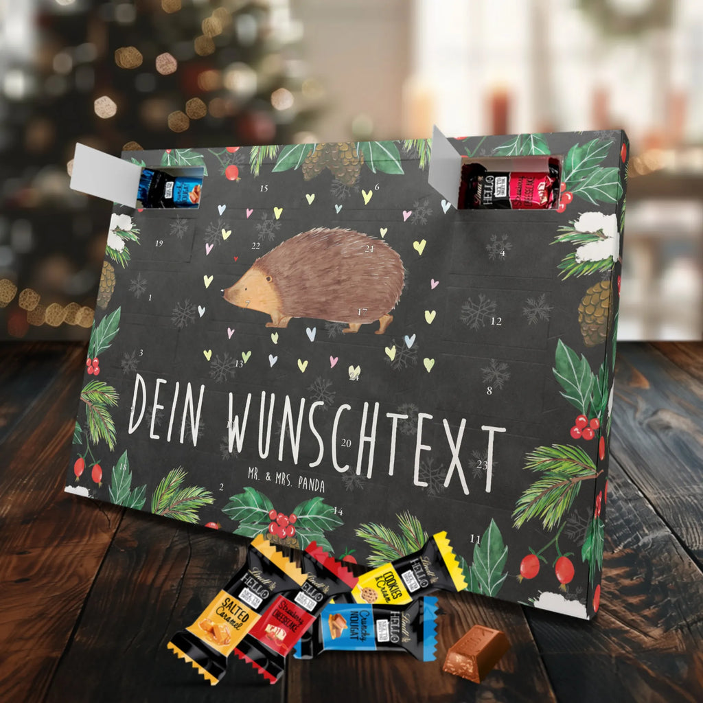 Personalisierter Markenschokolade Adventskalender Igel Herzen Personalisierter Adventskalender, Tiermotive, Gute Laune, lustige Sprüche, Tiere, Liebe, Herz, Herzen, Igel, Vertrauen, Kuss, Leben