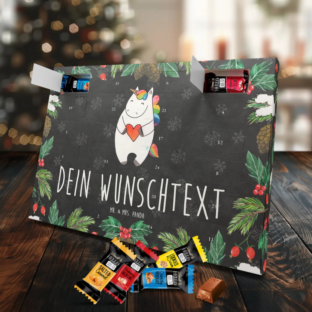 Personalisierter Markenschokolade Adventskalender Einhorn Herz Personalisierter Adventskalender, Einhorn, Einhörner, Einhorn Deko, Pegasus, Unicorn, Herz, schlimm, böse, witzig, lustig, Freundin, anders, bunt