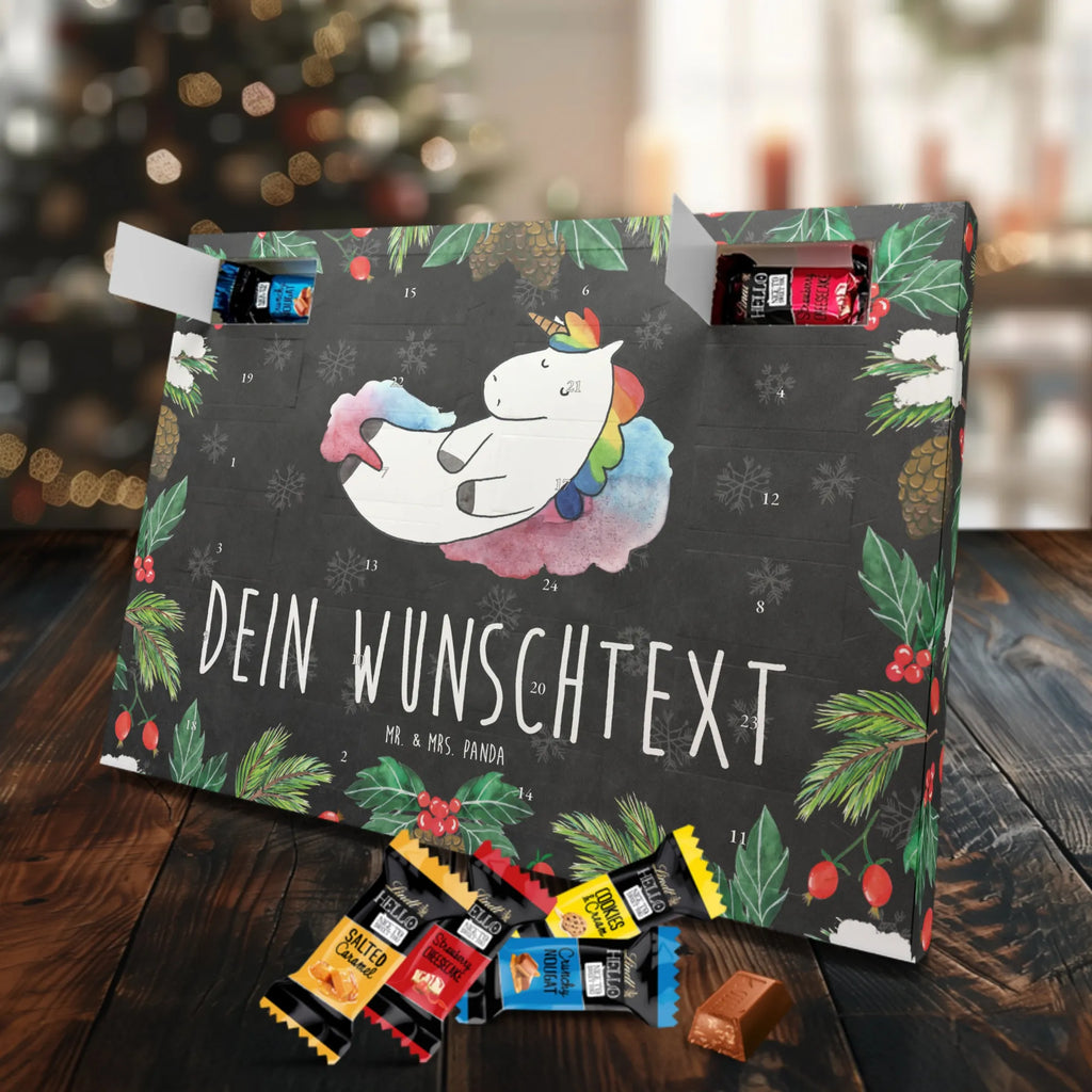 Personalisierter Markenschokolade Adventskalender Einhorn Wolke 7 Personalisierter Adventskalender, Einhorn, Einhörner, Einhorn Deko, Pegasus, Unicorn, verliebt, Menschen, witzig, lustig, Geschenk, Glaube, Realität, Lächeln