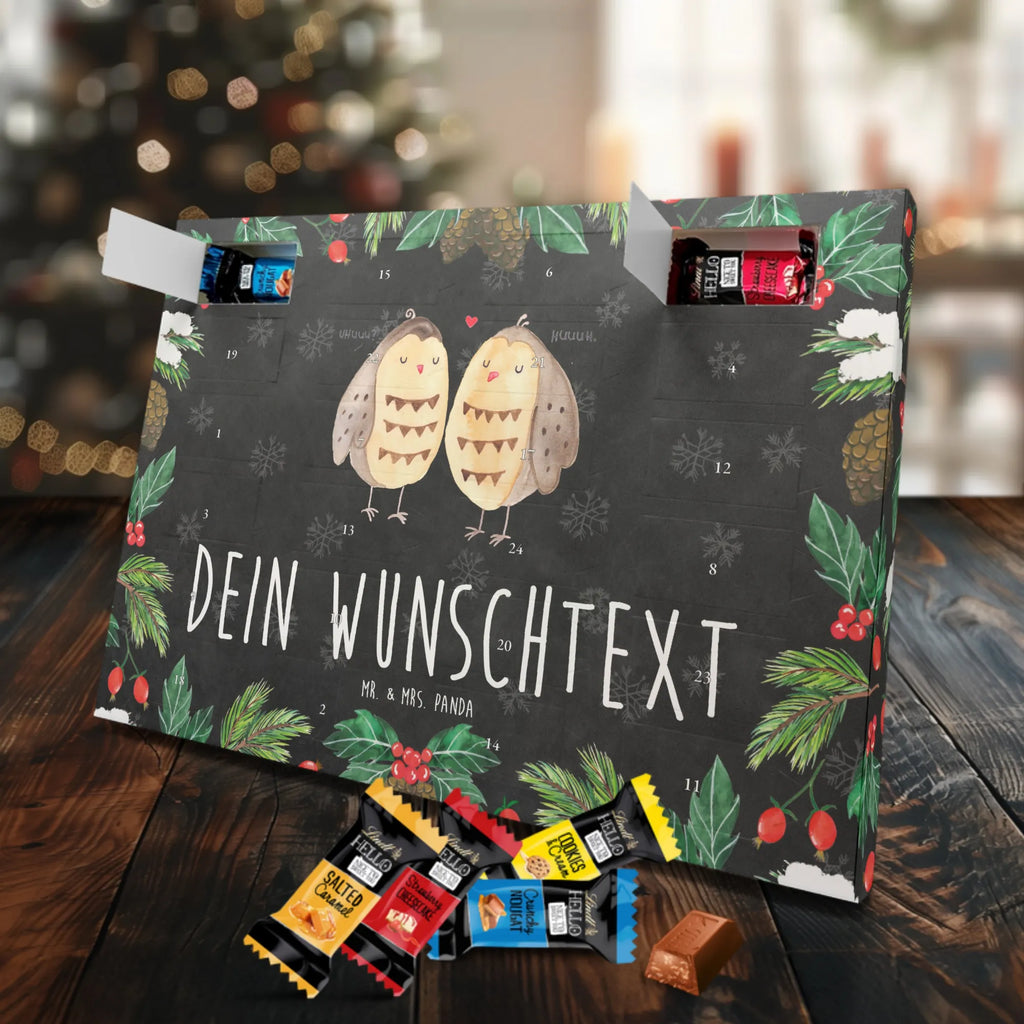 Personalisierter Markenschokolade Adventskalender Eulen Liebe Personalisierter Adventskalender, Eule, Eule Deko, Liebe, Hochzeit Spruch, Owl, All you need is love, Liebe Spruch, Freundin Geschenk, Freund, Wortspiel lustig