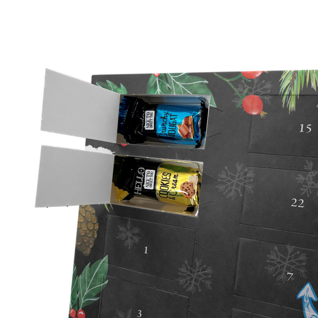 Personalisierter Markenschokolade Adventskalender Anker Blau Personalisierter Adventskalender, Tiermotive, Gute Laune, lustige Sprüche, Tiere