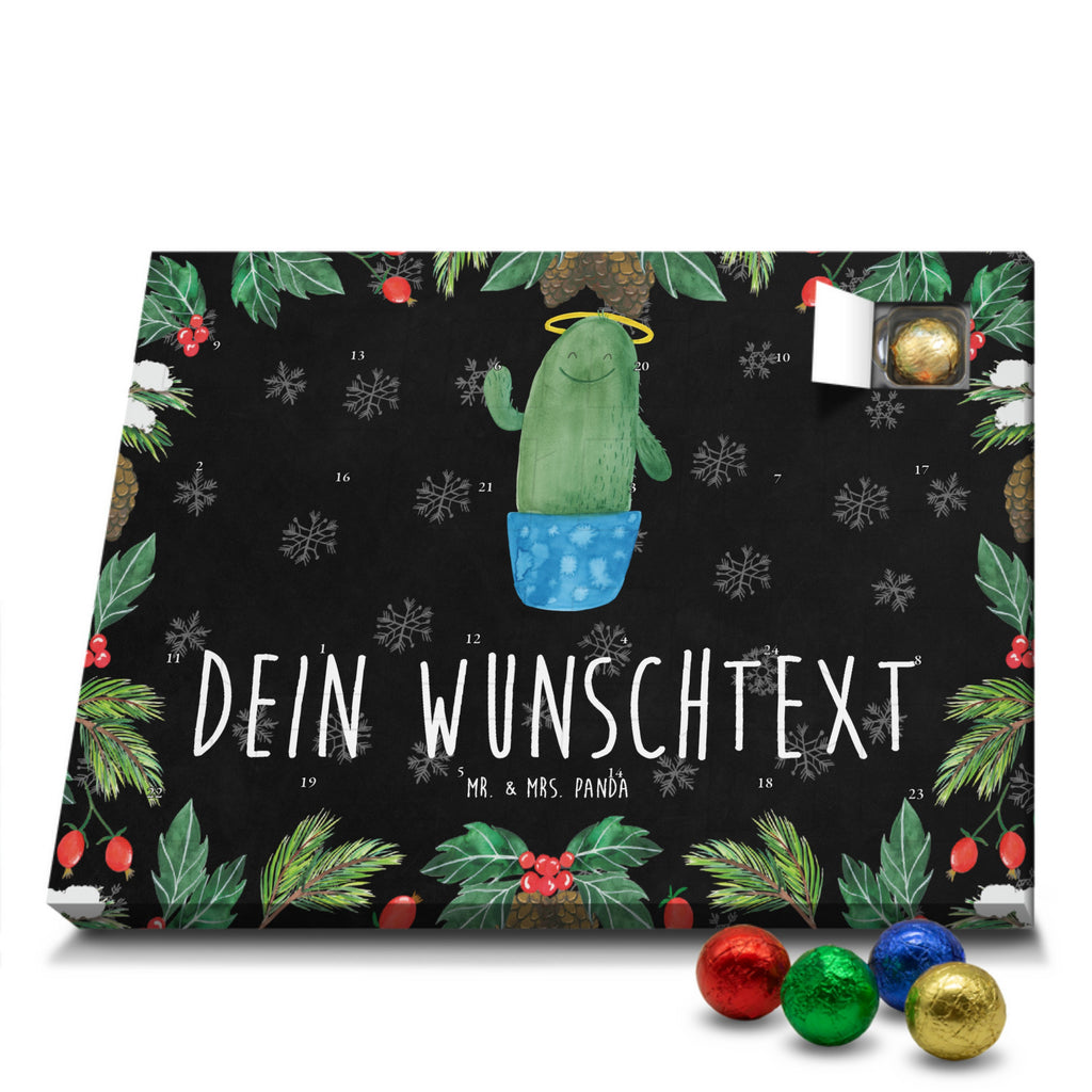 Personalisierter Schoko Adventskalender Kaktus Heilig Personalisierter Adventskalender, Adventskalender mit Namen, Kaktus, Kakteen, frech, lustig, Kind, Eltern, Familie, Bruder, Schwester, Schwestern, Freundin, Heiligenschein