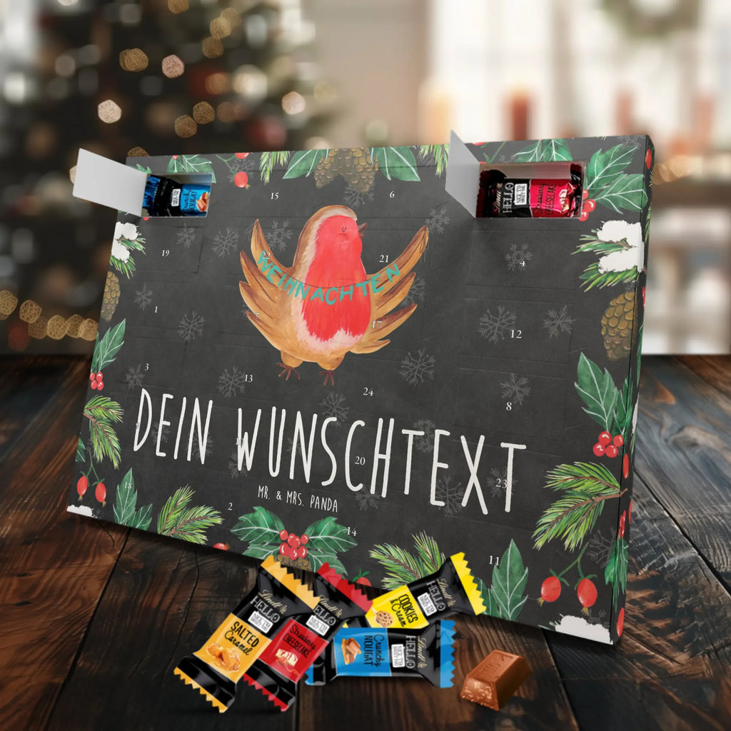 Personalisierter Markenschokolade Adventskalender Rotkehlchen Weihnachten Personalisierter Adventskalender, Winter, Weihnachten, Weihnachtsdeko, Nikolaus, Advent, Heiligabend, Wintermotiv, Frohe Weihnachten, Weihnachtsmotiv, Weihnachtsgruß, Vogel, xmas