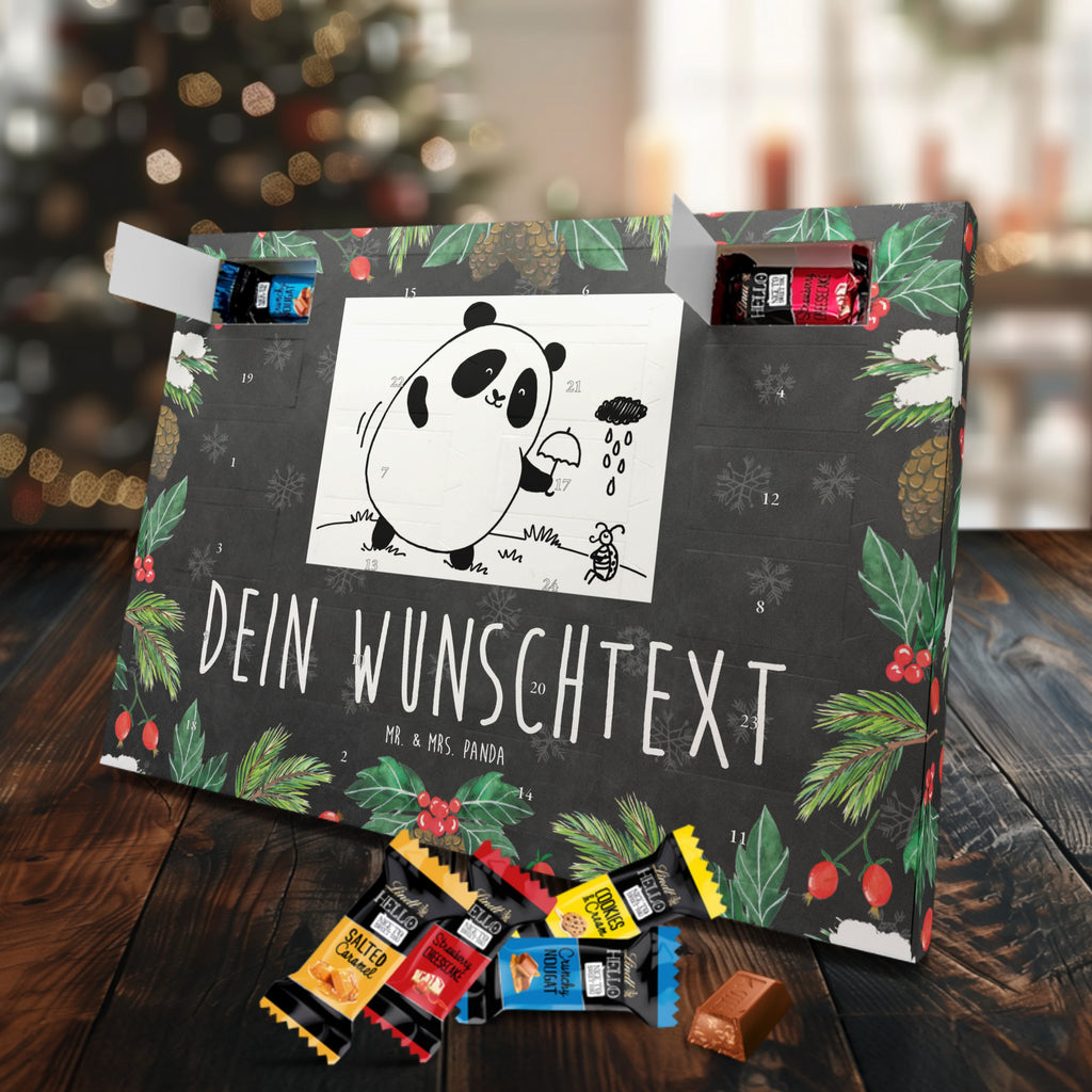 Personalisierter Markenschokolade Adventskalender Panda Zusammenhalt Personalisierter Adventskalender