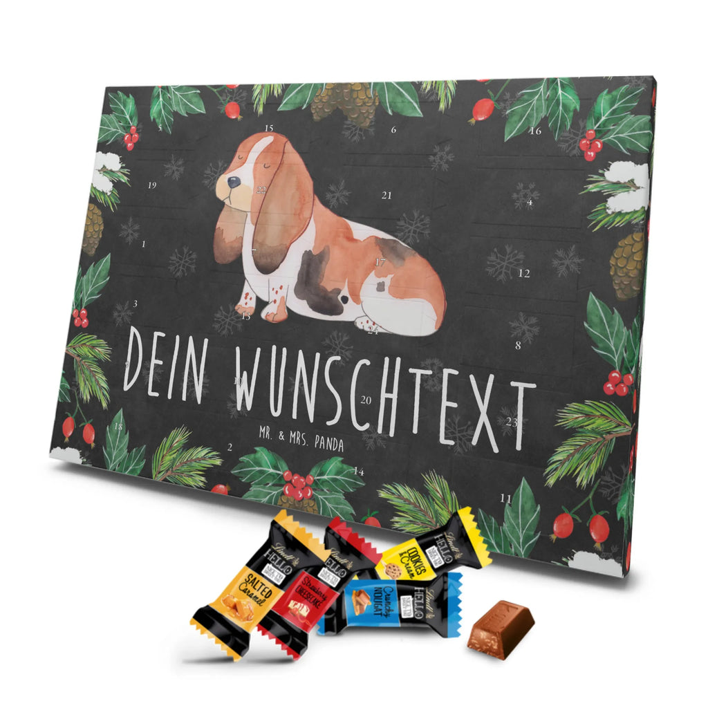 Personalisierter Markenschokolade Adventskalender Hund Basset Hound Personalisierter Adventskalender, Hund, Hundemotiv, Haustier, Hunderasse, Tierliebhaber, Hundebesitzer, Sprüche, Basset Hound, Basset, Hundeliebe, kinderlos