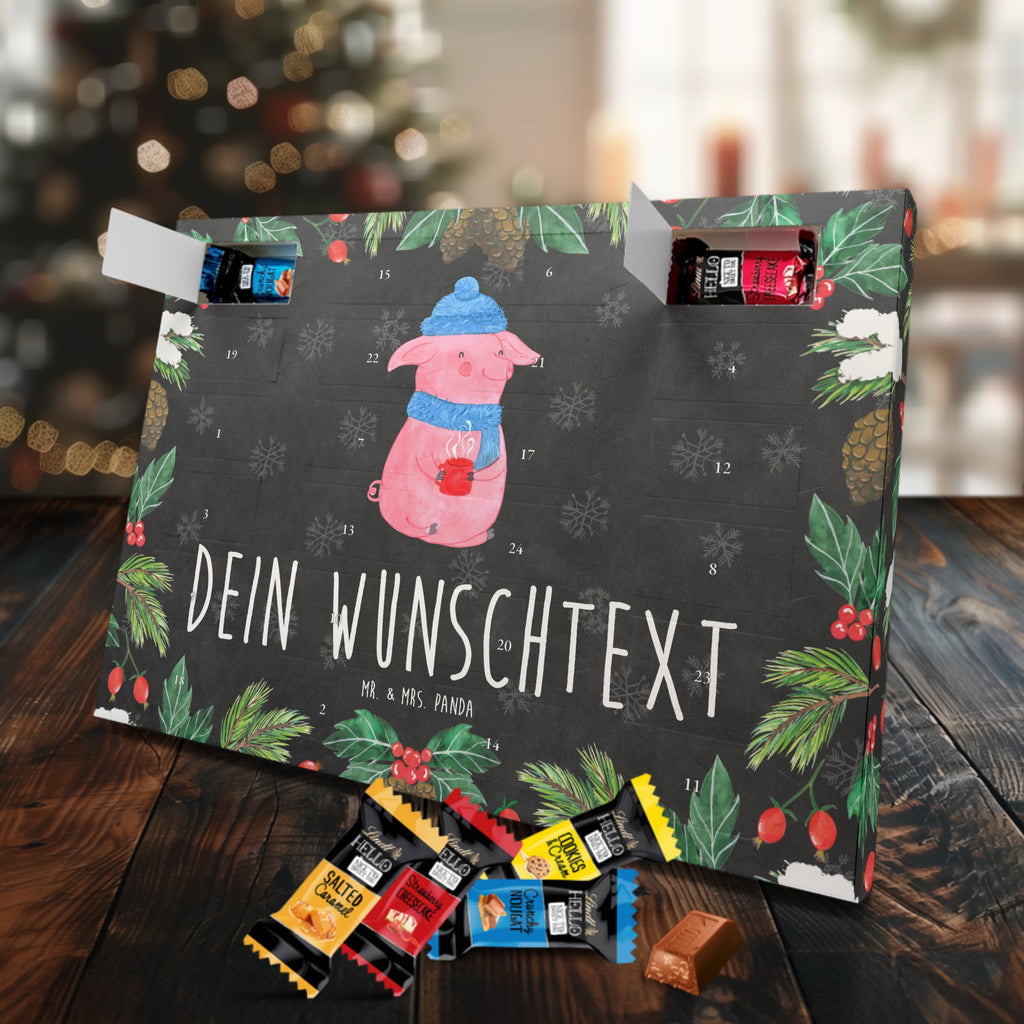 Personalisierter Markenschokolade Adventskalender Schweinchen Glühwein Personalisierter Adventskalender, Winter, Weihnachten, Weihnachtsdeko, Nikolaus, Advent, Heiligabend, Wintermotiv, Glühwein, Betrunken, Weihnachtsmarkt, Spruch