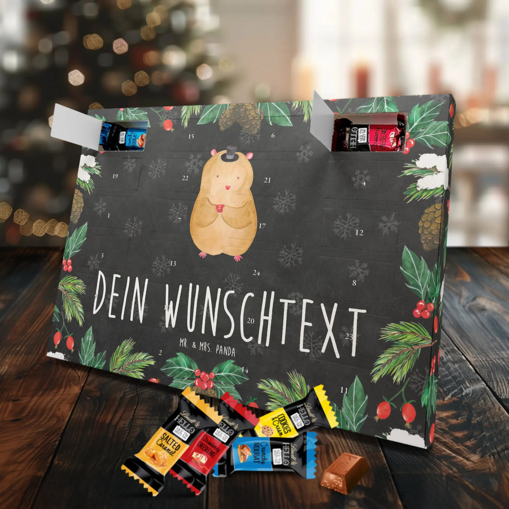 Personalisierter Markenschokolade Adventskalender Hamster Hut Personalisierter Adventskalender, Tiermotive, Gute Laune, lustige Sprüche, Tiere, Hamster, Hut, Magier, Zylinder, Zwerghamster, Zauberer