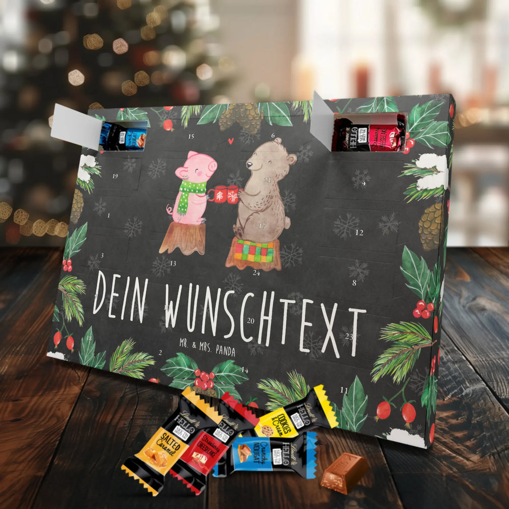 Personalisierter Markenschokolade Adventskalender Glühschwein Sause Personalisierter Adventskalender, Winter, Weihnachten, Weihnachtsdeko, Nikolaus, Advent, Heiligabend, Wintermotiv, Prost, Alles Gute, Weihnachtszeit, Schwein, Bär