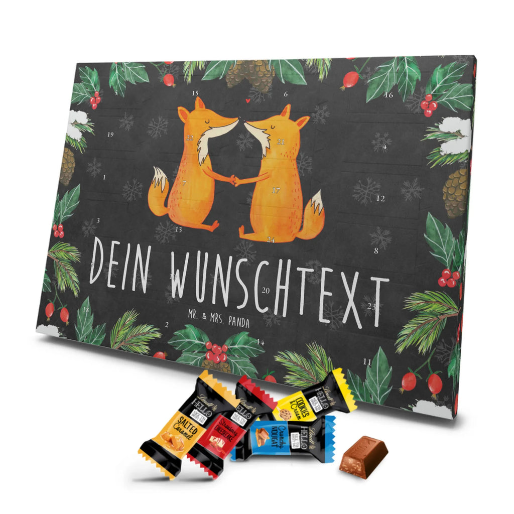 Personalisierter Markenschokolade Adventskalender Füchse Liebe Personalisierter Adventskalender, Fuchs, Füchse, Fox, Liebe, Liebespaar, Paar, Partner, Freundin, Freund, Ehe, Verlobte, Ehemann, Ehefrau, Liebesbeweis