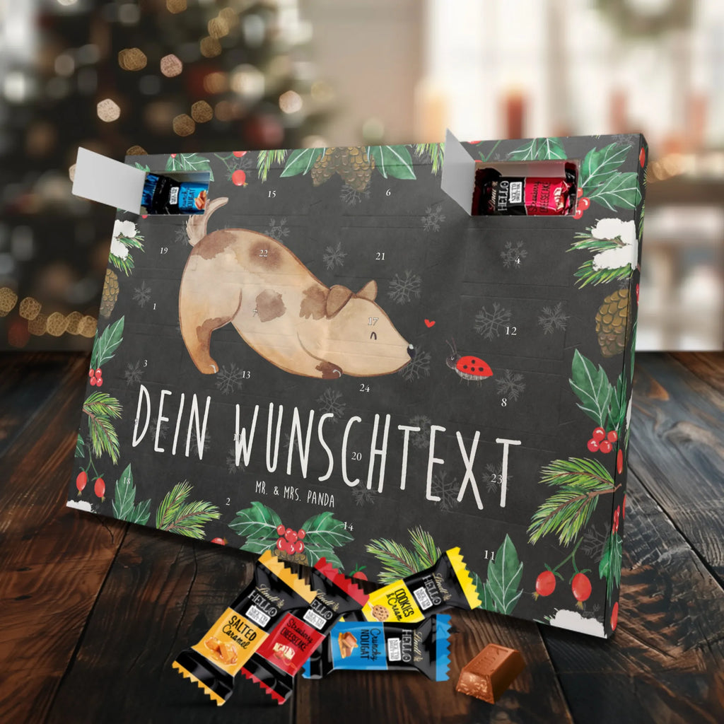 Personalisierter Markenschokolade Adventskalender Hund Marienkäfer Personalisierter Adventskalender, Hund, Hundemotiv, Haustier, Hunderasse, Tierliebhaber, Hundebesitzer, Sprüche, Hunde, Hundespruch, Marienkäfer, Mischling, Mischlinghund