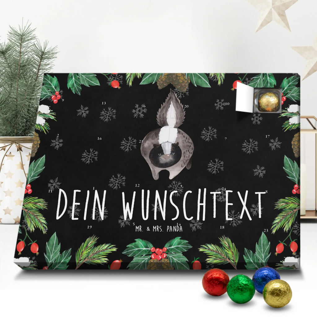 Personalisierter Schoko Adventskalender Stinktier Angriff Personalisierter Adventskalender, Adventskalender mit Namen, Stinktier, Skunk, Wildtier, Raubtier, Stinker, Stinki, wütend, Drohung