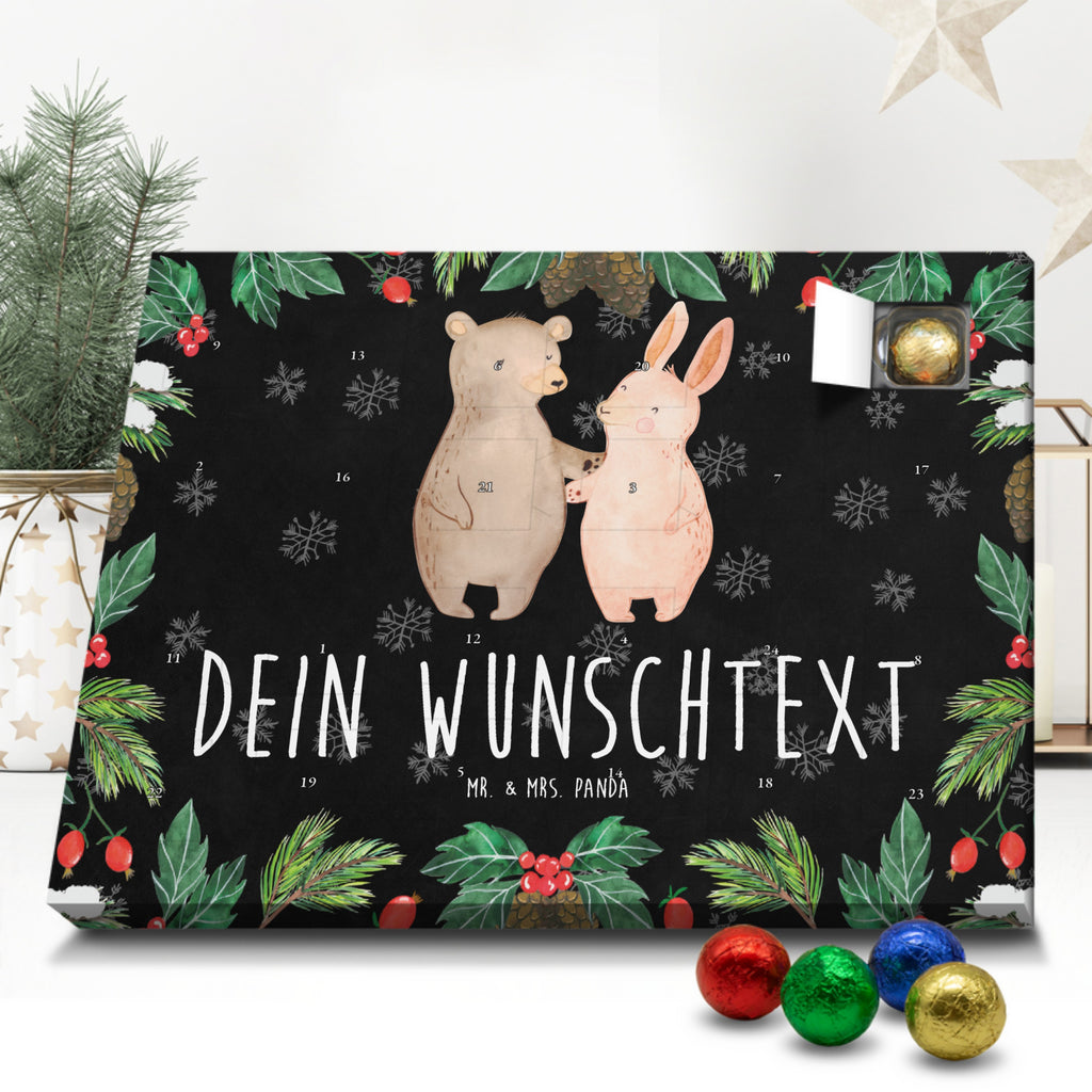 Personalisierter Schoko Adventskalender Bär und Hase Umarmen Personalisierter Adventskalender, Adventskalender mit Namen, Liebe, Partner, Freund, Freundin, Ehemann, Ehefrau, Heiraten, Verlobung, Heiratsantrag, Liebesgeschenk, Jahrestag, Hocheitstag, Freunde, bester Freund, Hase, Bär, Bärchen, best friends