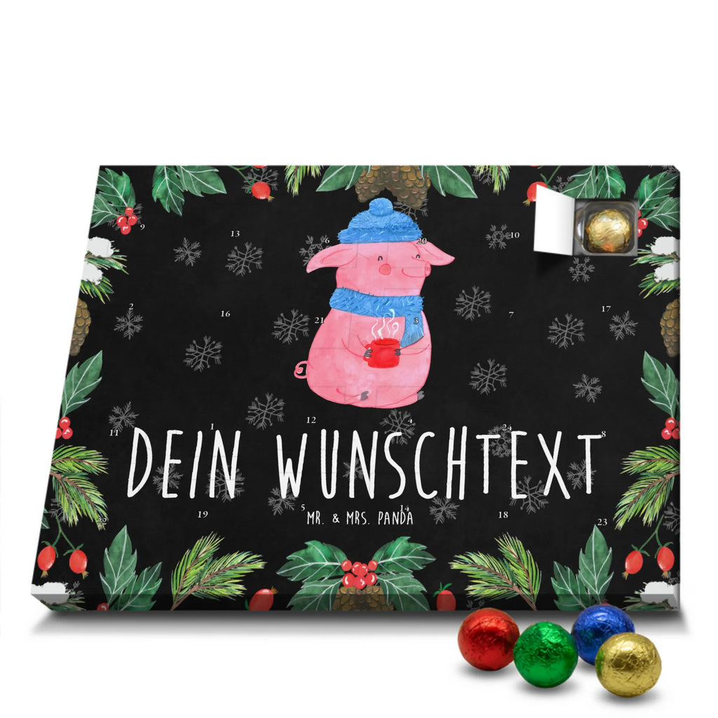 Personalisierter Schoko Adventskalender Schwein Glühwein Personalisierter Adventskalender, Adventskalender mit Namen, Winter, Weihnachten, Weihnachtsdeko, Nikolaus, Advent, Heiligabend, Wintermotiv, Glühschwein, Glühwein, Weihnachtsmarkt, Punsch