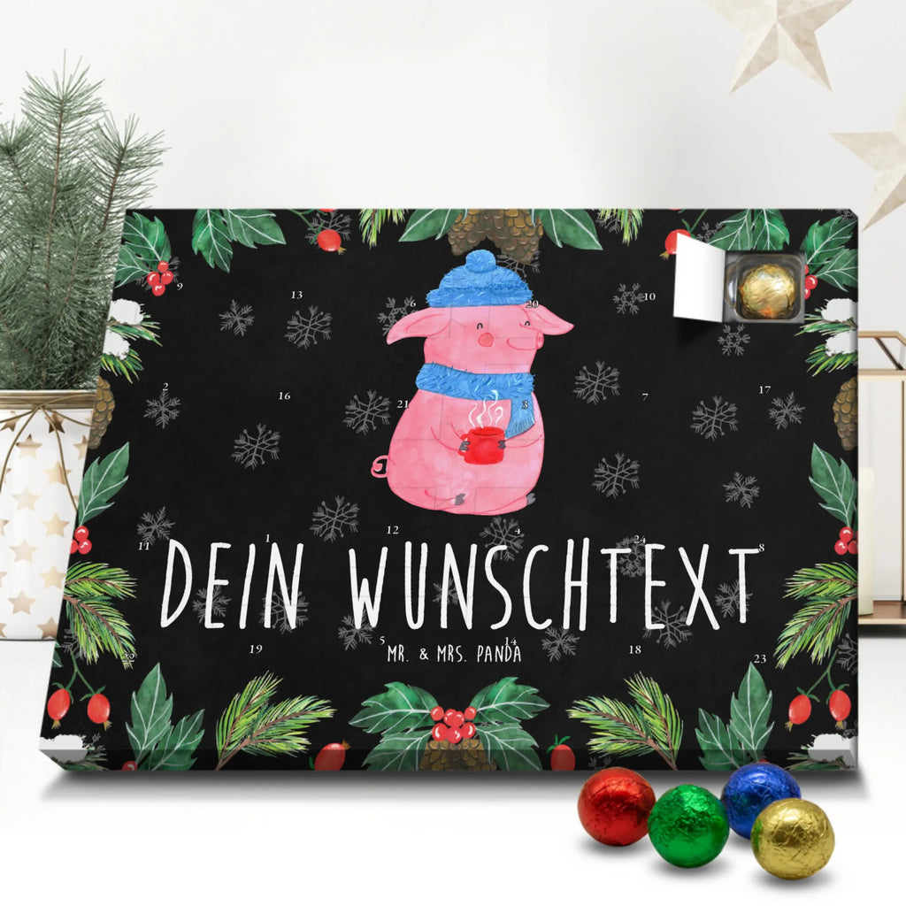 Personalisierter Schoko Adventskalender Schwein Glühwein Personalisierter Adventskalender, Adventskalender mit Namen, Winter, Weihnachten, Weihnachtsdeko, Nikolaus, Advent, Heiligabend, Wintermotiv, Glühschwein, Glühwein, Weihnachtsmarkt, Punsch