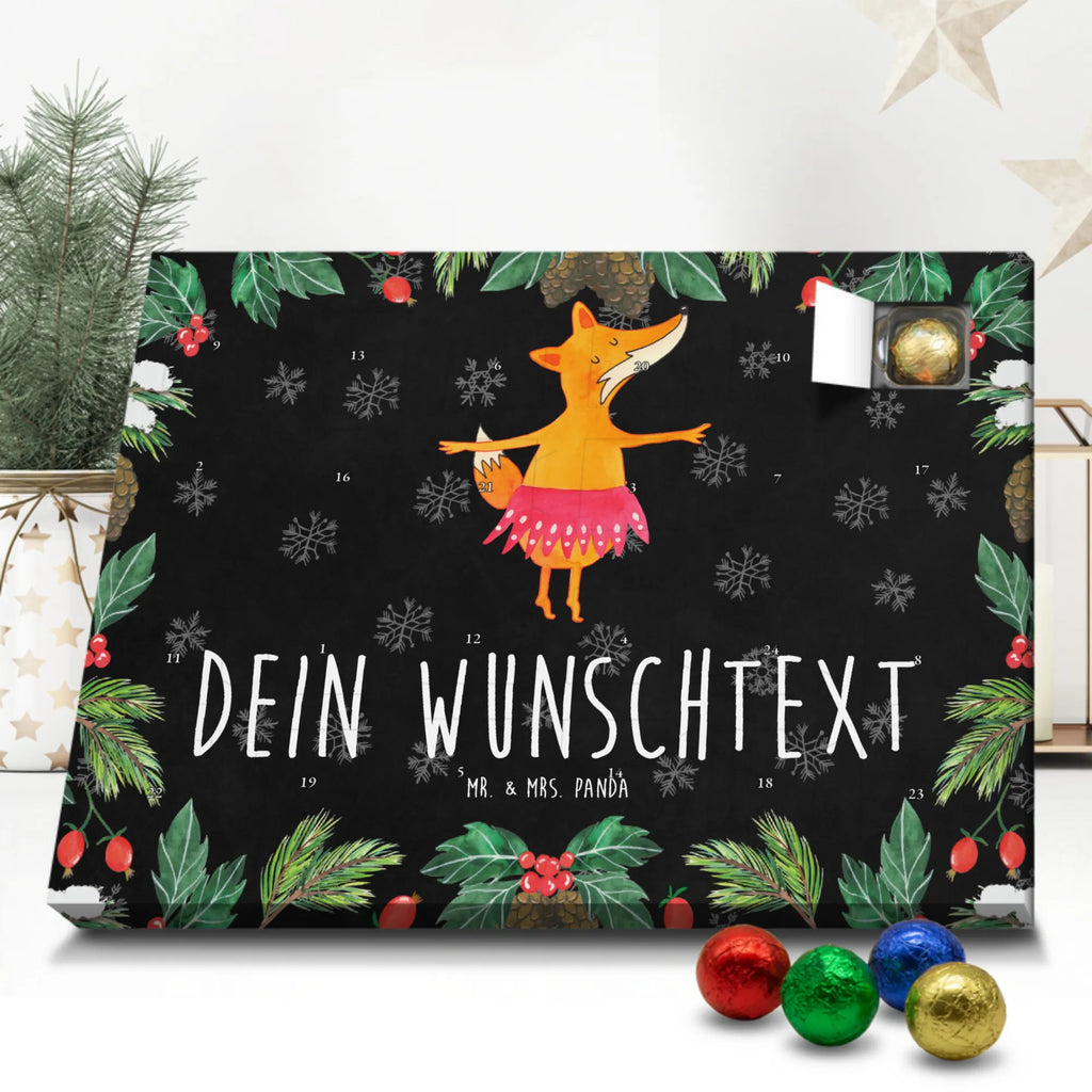 Personalisierter Schoko Adventskalender Fuchs Ballerina Personalisierter Adventskalender, Adventskalender mit Namen, Fuchs, Fuchs Spruch, Füchse, Füchsin, Ballerina, Ballett, Tänzerin, Tanzen, Party, Einladung, Geburtstag