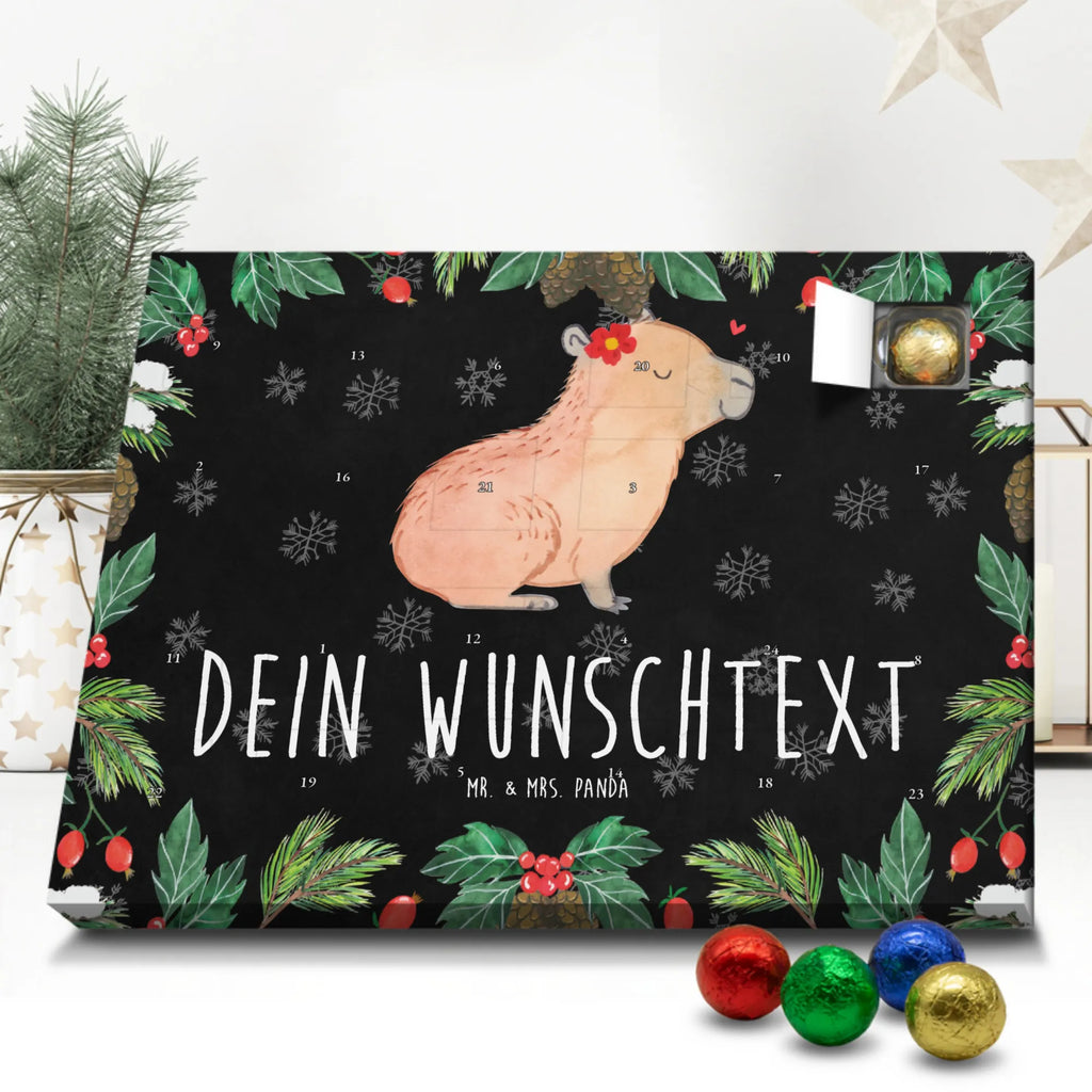 Personalisierter Schoko Adventskalender Capybara Blume Personalisierter Adventskalender, Adventskalender mit Namen, Tiermotive, Gute Laune, lustige Sprüche, Tiere, Capybara