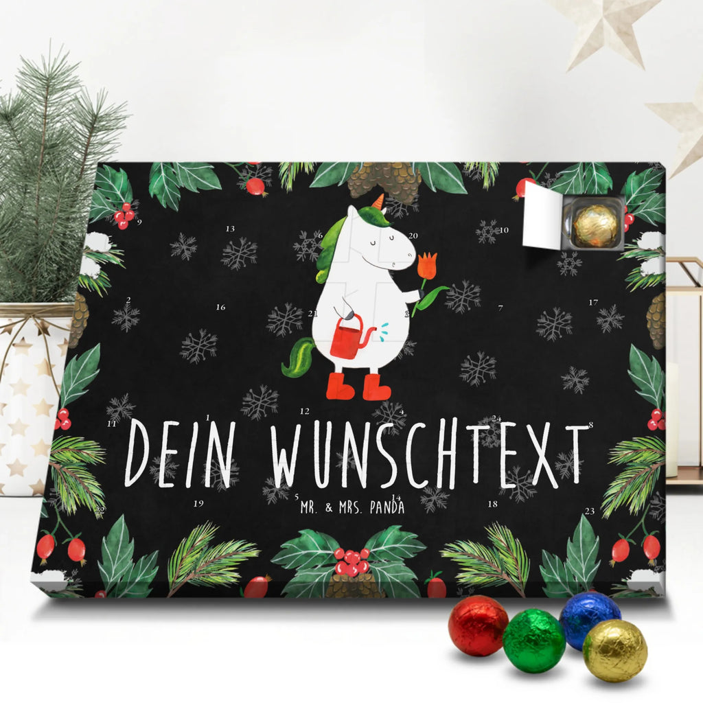 Personalisierter Schoko Adventskalender Einhorn Gärtner Personalisierter Adventskalender, Adventskalender mit Namen, Einhorn, Einhörner, Einhorn Deko, Pegasus, Unicorn, Luftballon, Gießkanne, Giesskanne, Lebenslust, Freude, Blume, Freundin, Garten, Stiefel