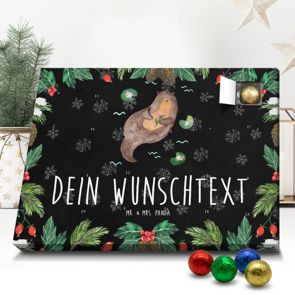 Personalisierter Schoko Adventskalender Otter Seerose Personalisierter Adventskalender, Adventskalender mit Namen, Otter, Fischotter, Seeotter, Otter Seeotter See Otter