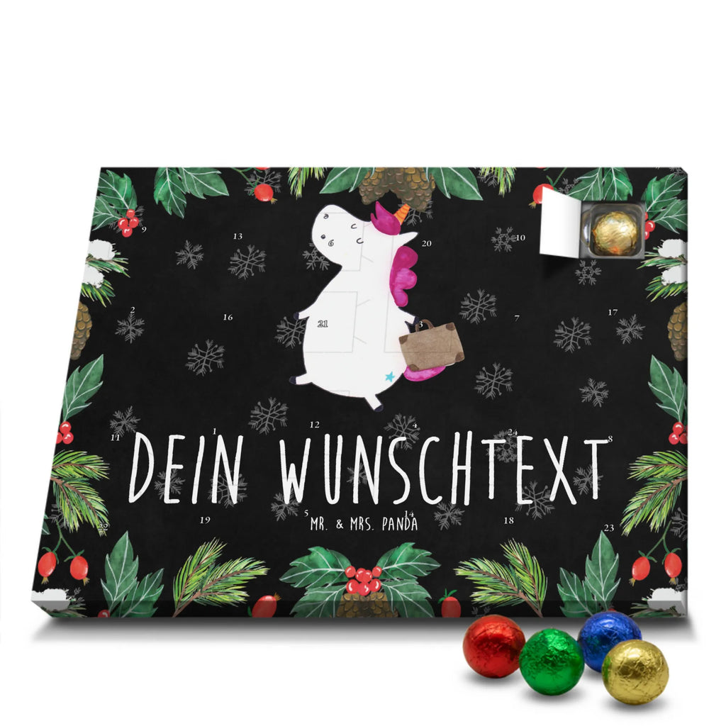 Personalisierter Schoko Adventskalender Einhorn Koffer Personalisierter Adventskalender, Adventskalender mit Namen, Einhorn, Einhörner, Einhorn Deko, Pegasus, Unicorn, unicorn, Koffer, Verreisen, Reise, Gepäck, Abenteuer, Erwachsen, Kind, albern, Spaß, lustig, witzig