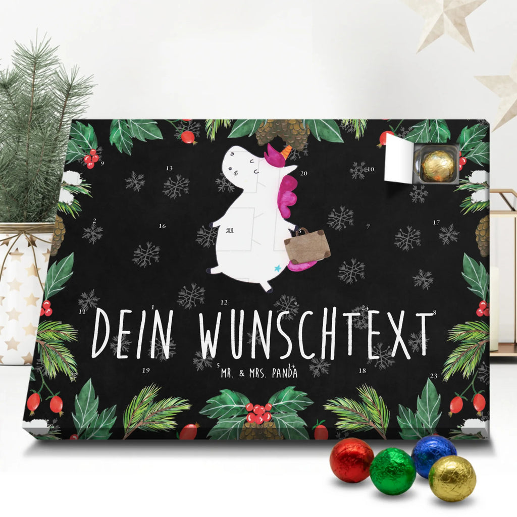 Personalisierter Schoko Adventskalender Einhorn Koffer Personalisierter Adventskalender, Adventskalender mit Namen, Einhorn, Einhörner, Einhorn Deko, Pegasus, Unicorn, unicorn, Koffer, Verreisen, Reise, Gepäck, Abenteuer, Erwachsen, Kind, albern, Spaß, lustig, witzig