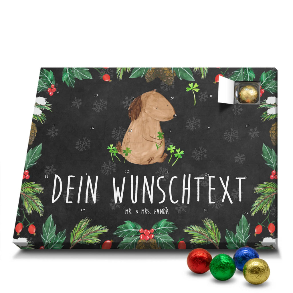 Personalisierter Schoko Adventskalender Hund Kleeblatt Personalisierter Adventskalender, Adventskalender mit Namen, Hund, Hundemotiv, Haustier, Hunderasse, Tierliebhaber, Hundebesitzer, Sprüche, Kleeblatt, Glück, Tagträume, Motivation, Neuanfang, Geschenk, Glücksbringer, Selbstliebe, Achtsamkeit