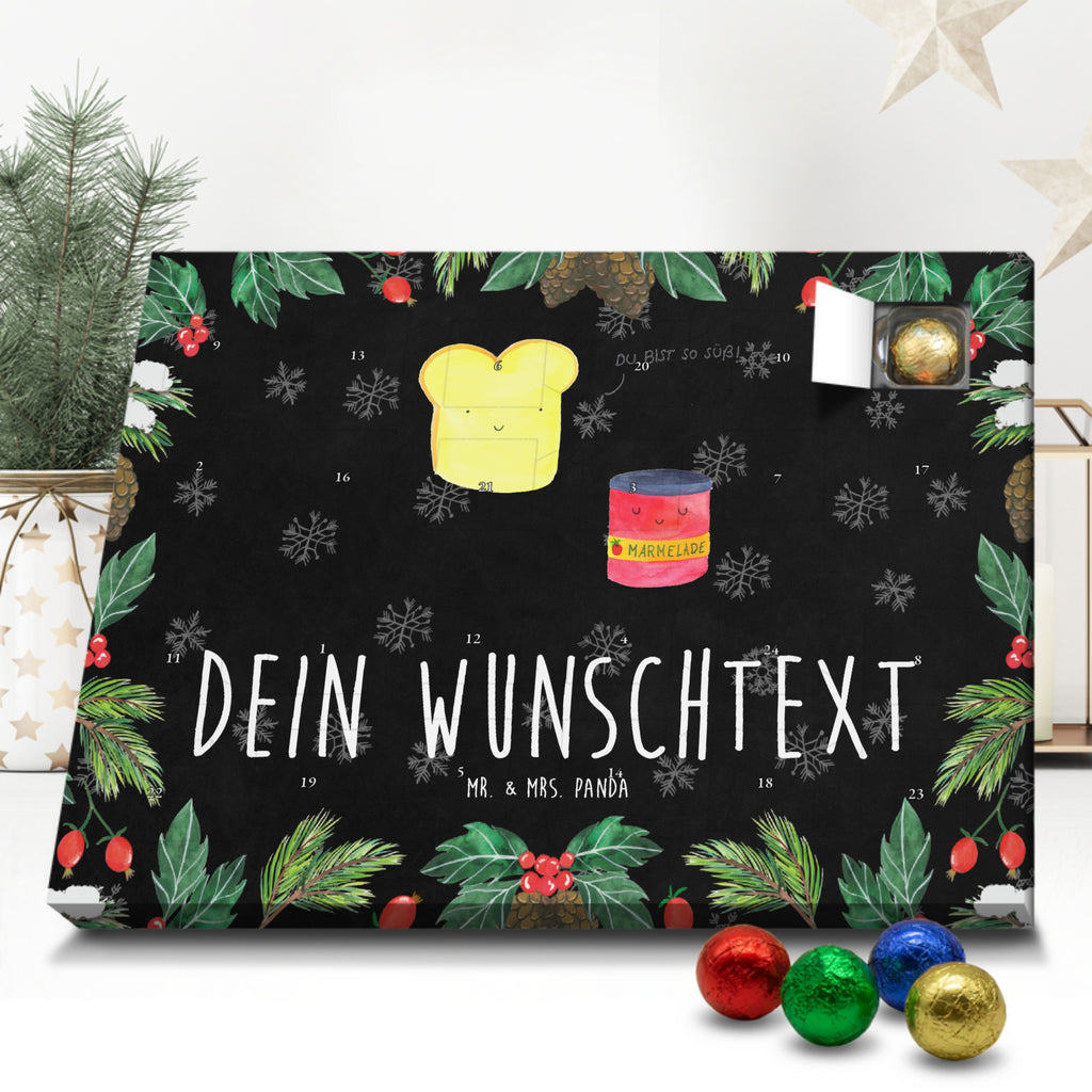 Personalisierter Schoko Adventskalender Toast Marmelade Personalisierter Adventskalender, Adventskalender mit Namen, Tiermotive, Gute Laune, lustige Sprüche, Tiere, Toast, Marmelade, Dreamteam, süße Postkarte, süß, Küche Deko, Küche Spruch, Frühstück Einladung, Brot, Toastbrot