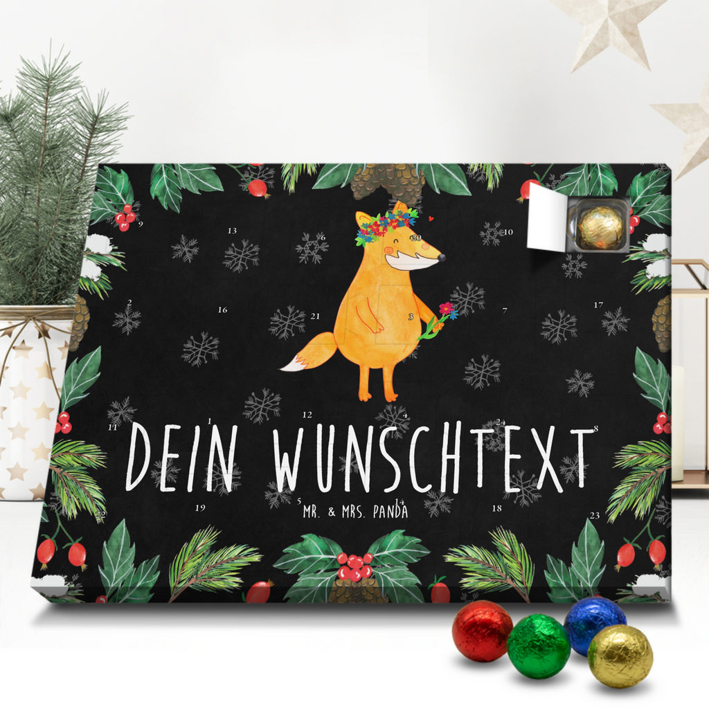 Personalisierter Schoko Adventskalender Fuchs Blumen Personalisierter Adventskalender, Adventskalender mit Namen, Fuchs, Füchse, Fox, Liebe, Freundin, Fuchsmädchen, Blumenmädchen, Freundinnen, Liebesbeweis, Blume, Blumen, Motivation, Freude, ich, mich, Selbstliebe