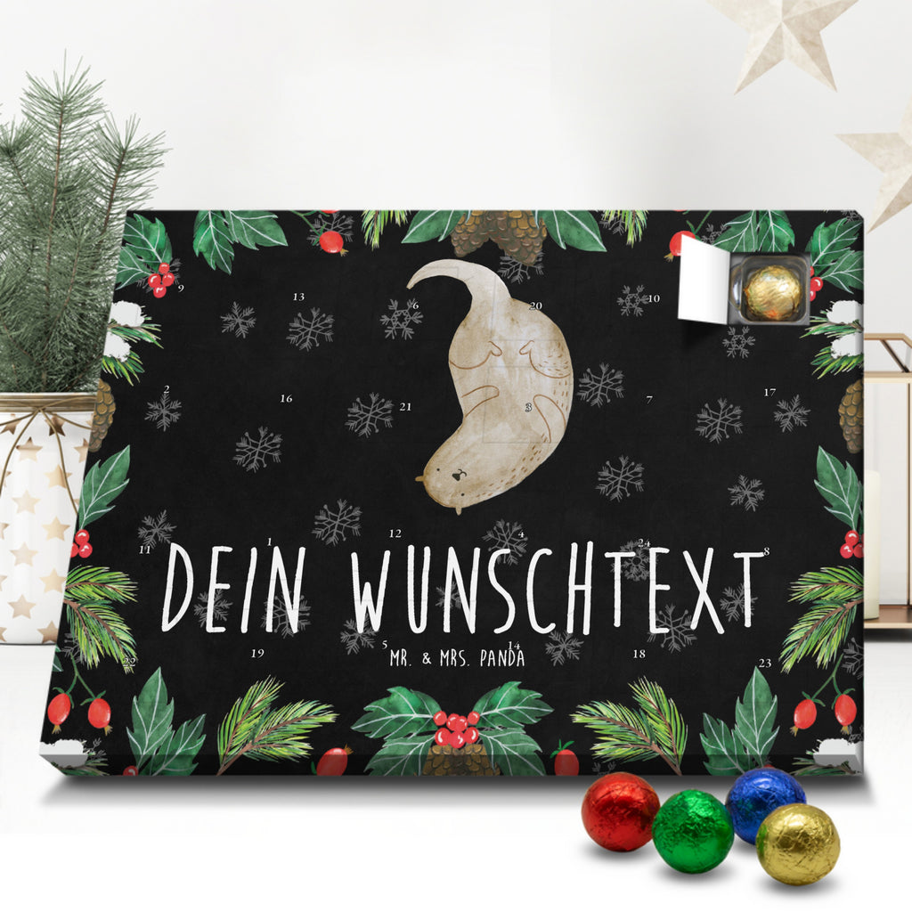 Personalisierter Schoko Adventskalender Otter Kopfüber Personalisierter Adventskalender, Adventskalender mit Namen, Otter, Fischotter, Seeotter, Otter Seeotter See Otter