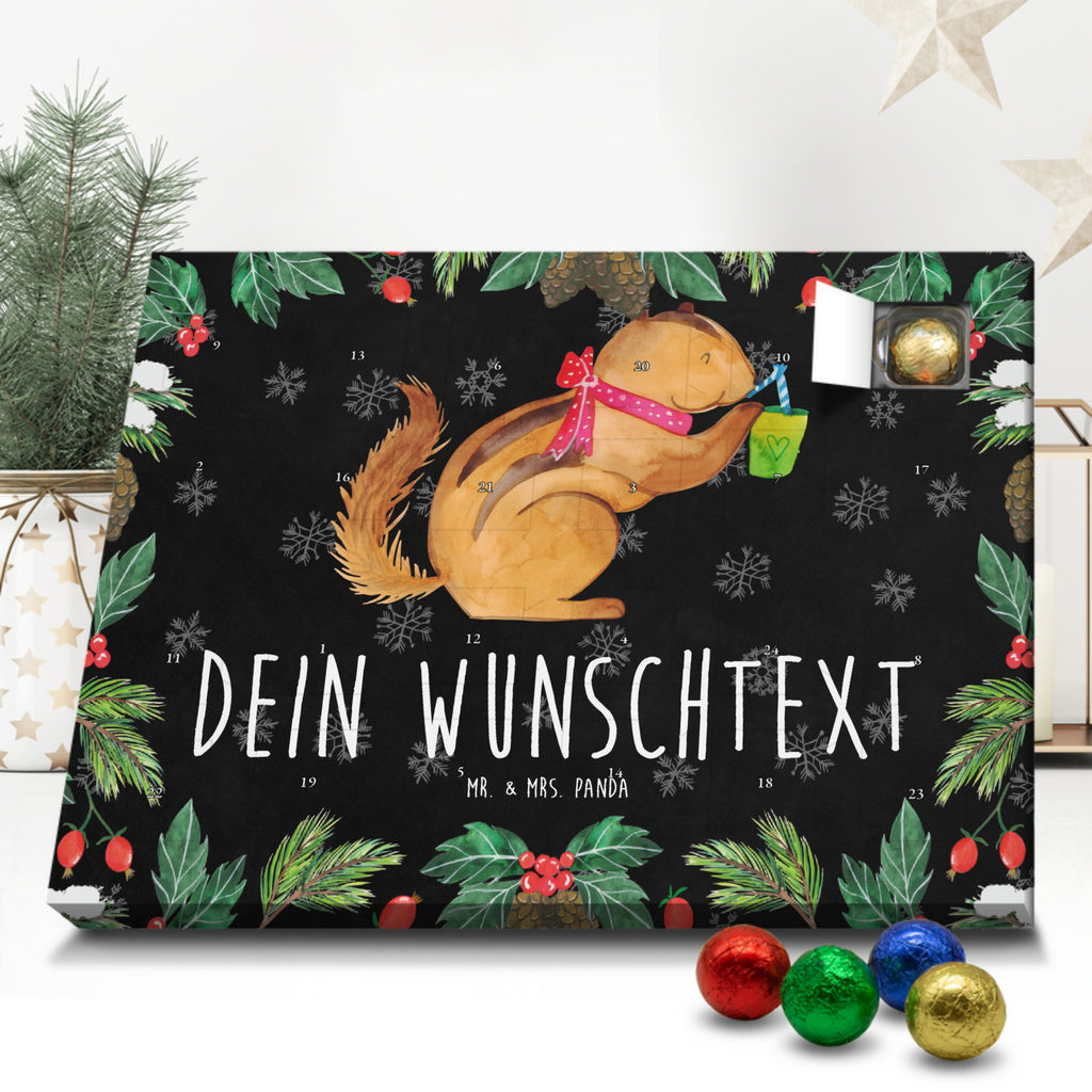 Personalisierter Schoko Adventskalender Eichhörnchen Smoothie Personalisierter Adventskalender, Adventskalender mit Namen, Tiermotive, Gute Laune, lustige Sprüche, Tiere, Green Smoothies, Diät, Abnehmen, Streifenhörnchen, Eichhörnchen