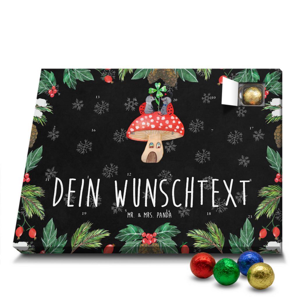 Personalisierter Schoko Adventskalender Marienkäfer Fliegenpilz Personalisierter Adventskalender, Adventskalender mit Namen, Tiermotive, Gute Laune, lustige Sprüche, Tiere, Haus, Wohnung, zuhause, Fliegenpilz, Marienkäfer, Fleigenpilzhaus