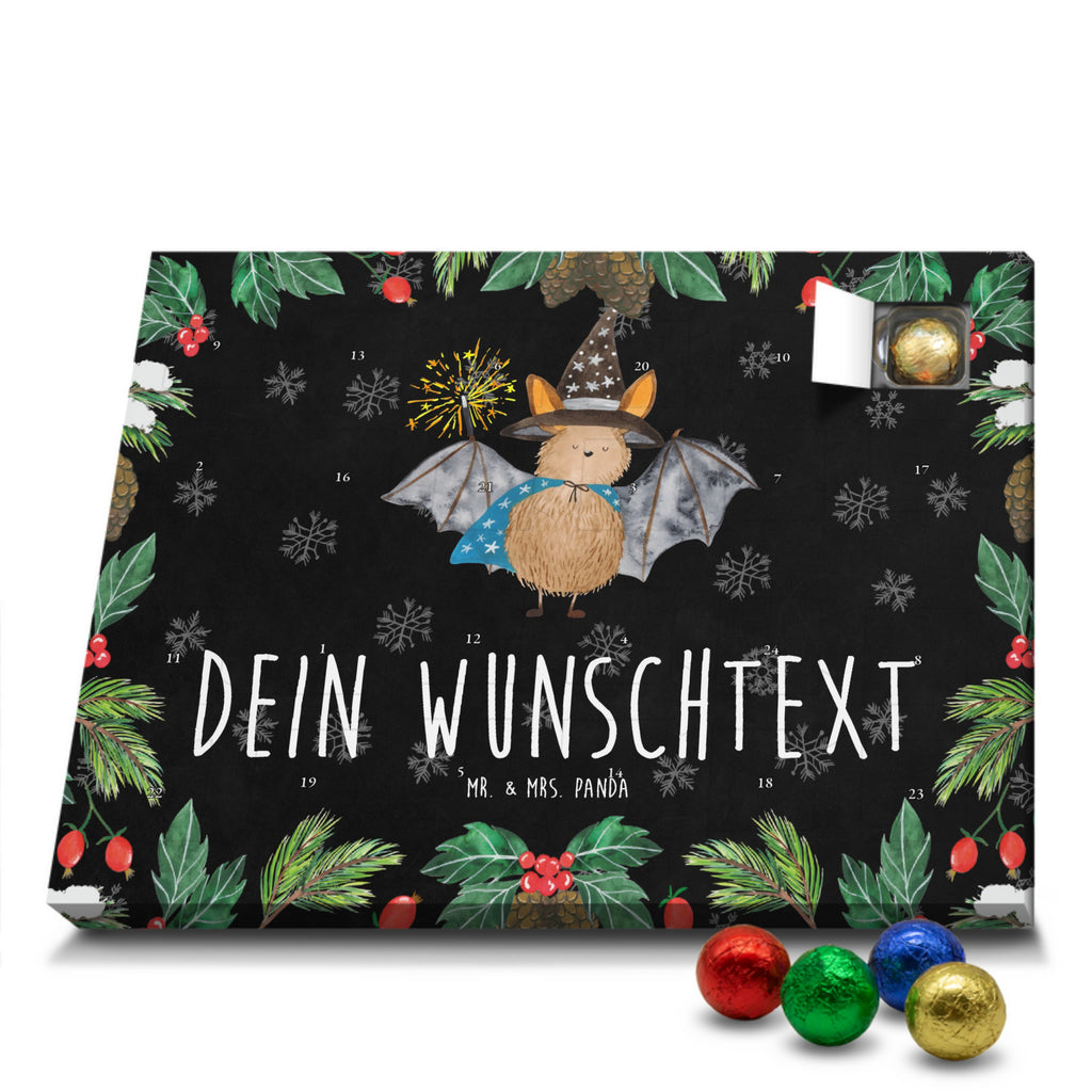 Personalisierter Schoko Adventskalender Fledermaus Zauberer Personalisierter Adventskalender, Adventskalender mit Namen, Tiermotive, Gute Laune, lustige Sprüche, Tiere, Fledermaus, Fledermäuse, Zauberer, Magier, Frauen, reinsteigern