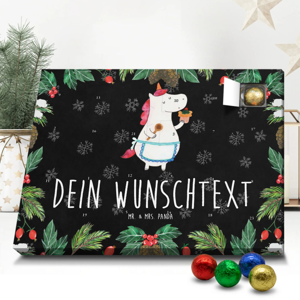 Personalisierter Schoko Adventskalender Einhorn Küche Personalisierter Adventskalender, Adventskalender mit Namen, Einhorn, Einhörner, Einhorn Deko, Pegasus, Unicorn, backen, Muffin, Motivation, Träumer, träumen, Bäckerin, Hobbykoch, Koch, Torte, Kuchen