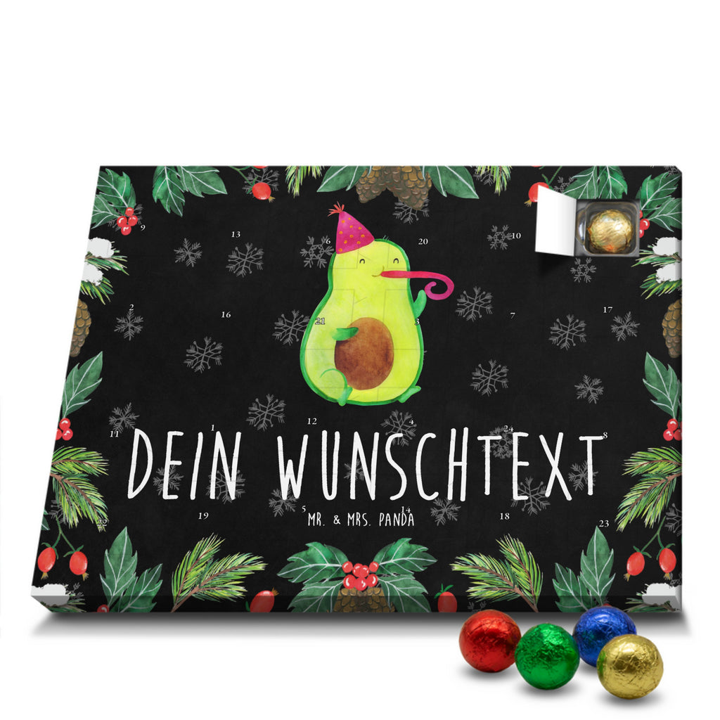 Personalisierter Schoko Adventskalender Avocado Feier Personalisierter Adventskalender, Adventskalender mit Namen, Avocado, Veggie, Vegan, Gesund, Party, Feierlichkeit, Feier, Fete, Geburtstag, Gute Laune, Tröte