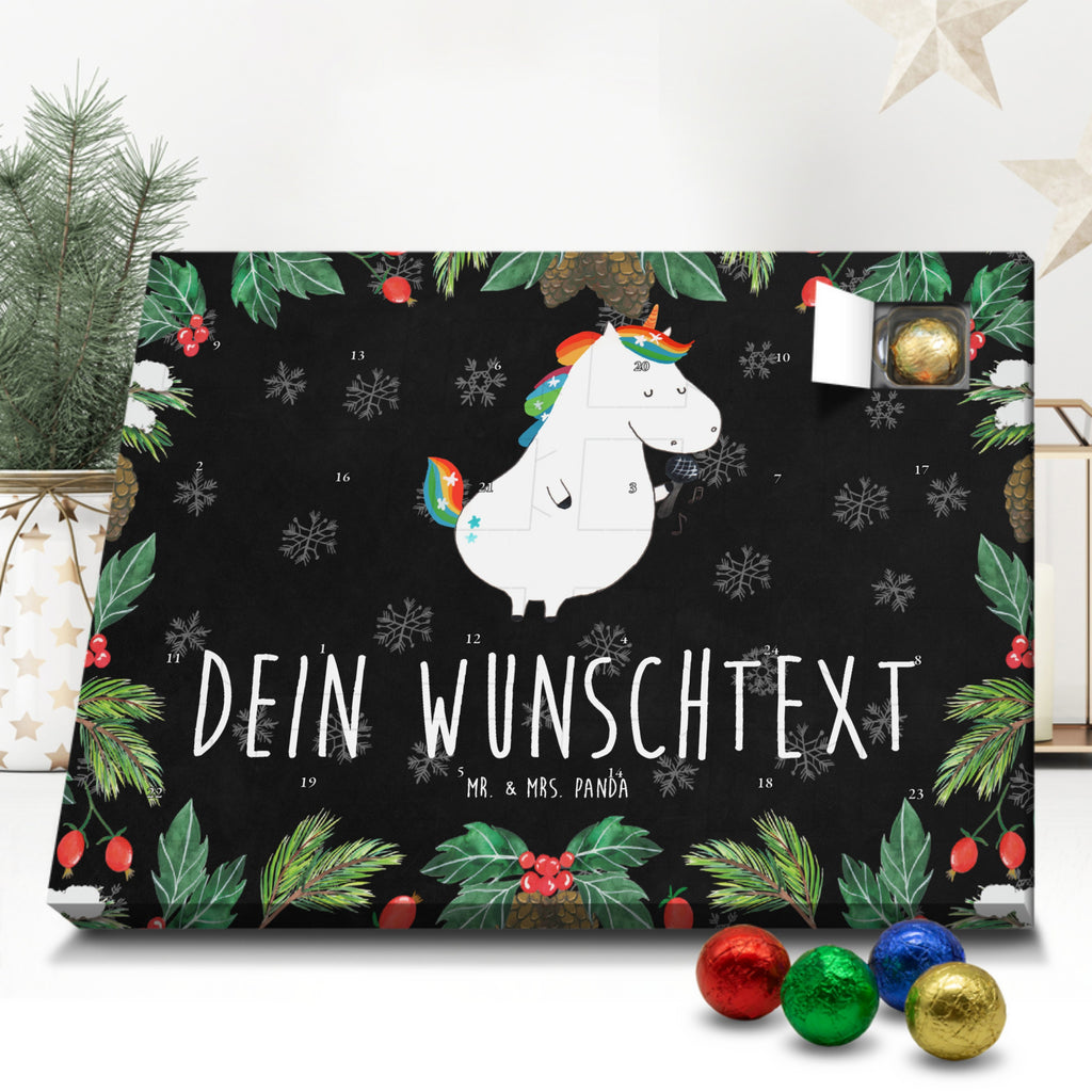 Personalisierter Schoko Adventskalender Einhorn Sänger Personalisierter Adventskalender, Adventskalender mit Namen, Einhorn, Einhörner, Einhorn Deko, Pegasus, Unicorn, Glitzer, Konfetti, Party, Geburtstag, Feier, Fest, Disco, Sängerin, Sänger, Freundin