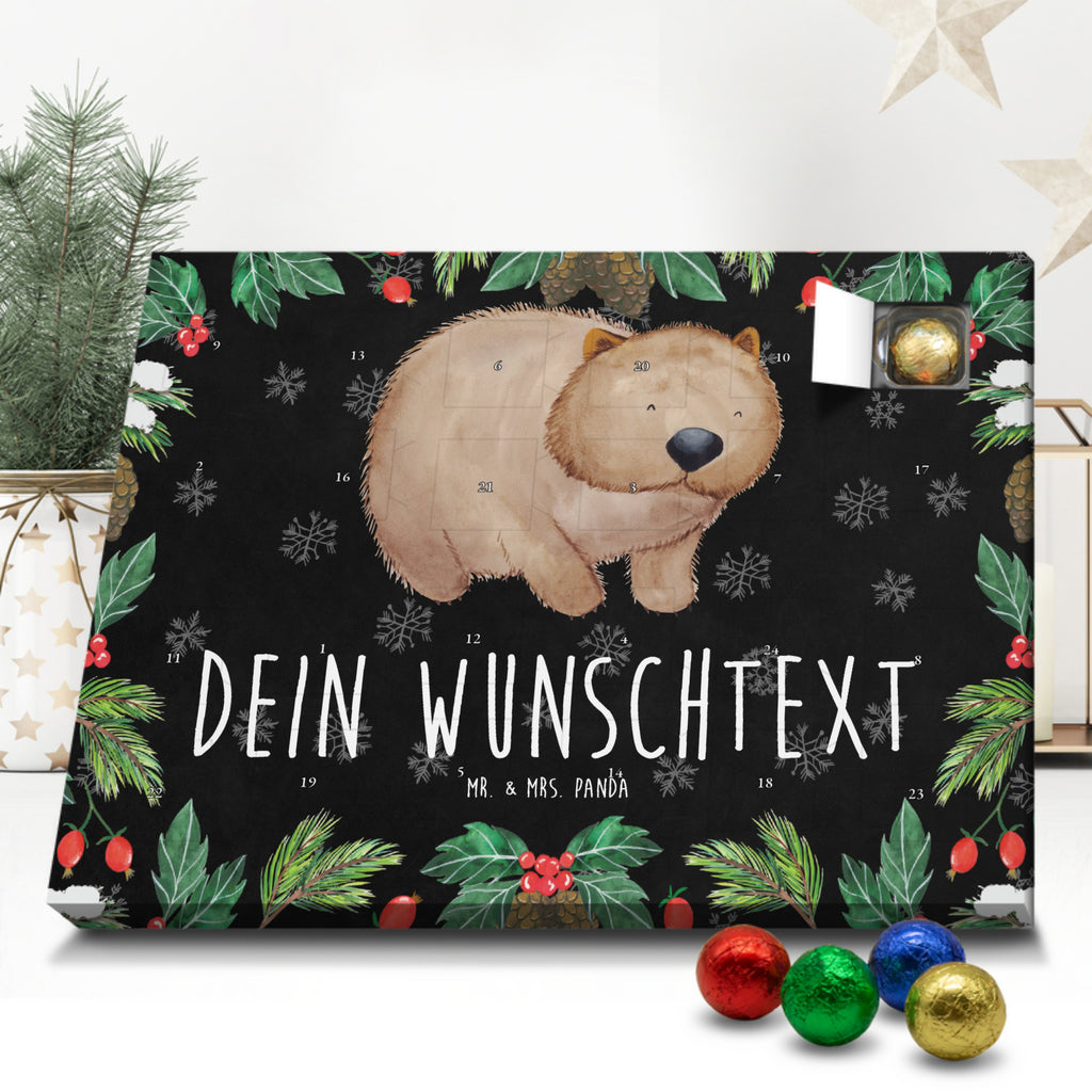 Personalisierter Schoko Adventskalender Wombat Personalisierter Adventskalender, Adventskalender mit Namen, Tiermotive, Gute Laune, lustige Sprüche, Tiere, Wombat, Das Leben ist schön, Motivation, Spruch, Australien