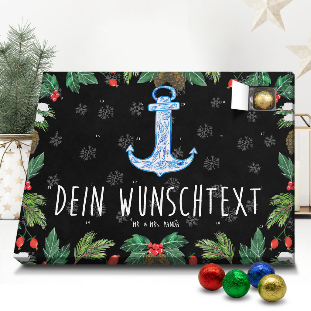 Personalisierter Schoko Adventskalender Anker Blau Personalisierter Adventskalender, Adventskalender mit Namen, Tiermotive, Gute Laune, lustige Sprüche, Tiere