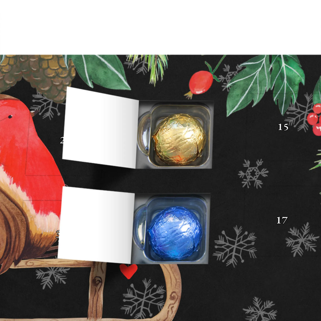 Personalisierter Schoko Adventskalender Rotkehlchen Schlitten Personalisierter Adventskalender, Adventskalender mit Namen, Winter, Weihnachten, Weihnachtsdeko, Nikolaus, Advent, Heiligabend, Wintermotiv, Schlitten, Vogel