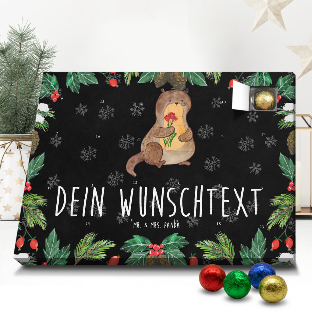 Personalisierter Schoko Adventskalender Otter Blumenstrauß Personalisierter Adventskalender, Adventskalender mit Namen, Otter, Fischotter, Seeotter, Otter Seeotter See Otter